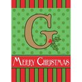 Magnolia Garden Flags 13 x 18 in Merry Christmas Monogram G Burlap Garden Flag 1653